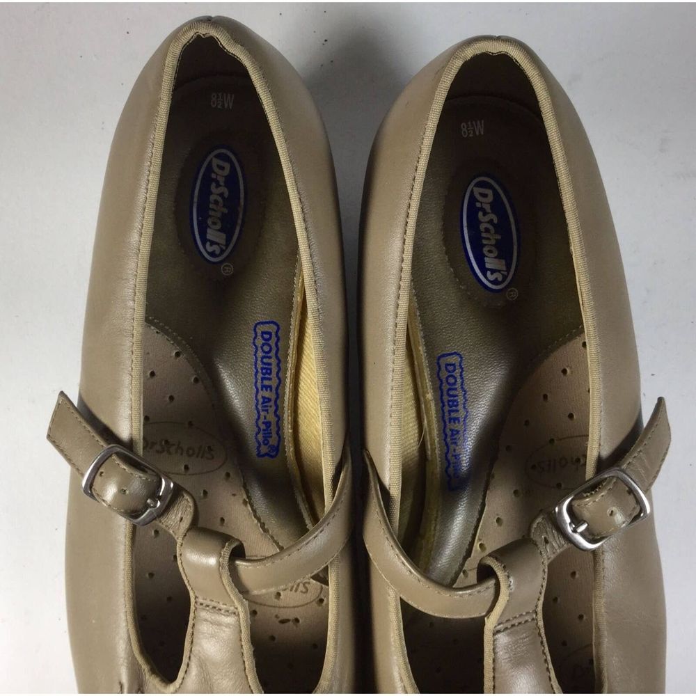 Dr Scholls Shoes Leather Pumps Comfort Size 8.5 W Double Air Pillo Olive Flats - Picture 11 of 11